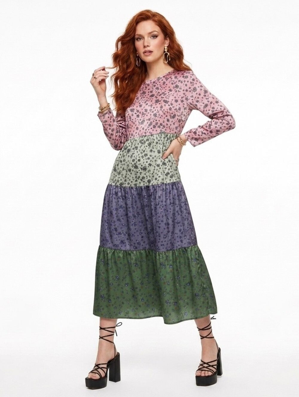 Twisted Wunder Long Sleeve Midi Smock Dress - Size 12